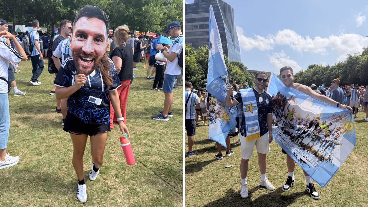 Argentina Supporters Pack Klyde Warren Park as Lionel Messi Preps for World Cup Match